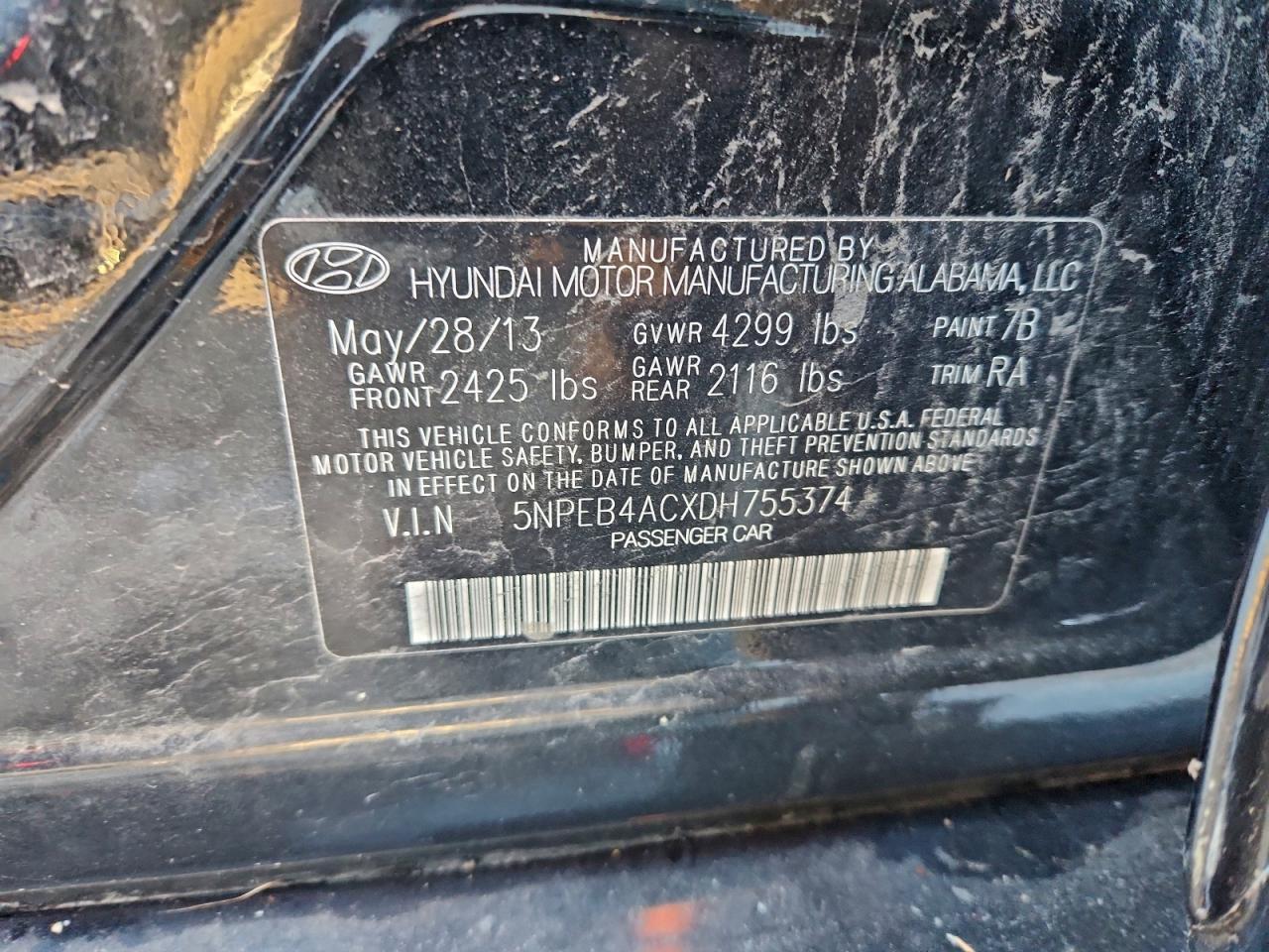 2013 HYUNDAI SONATA