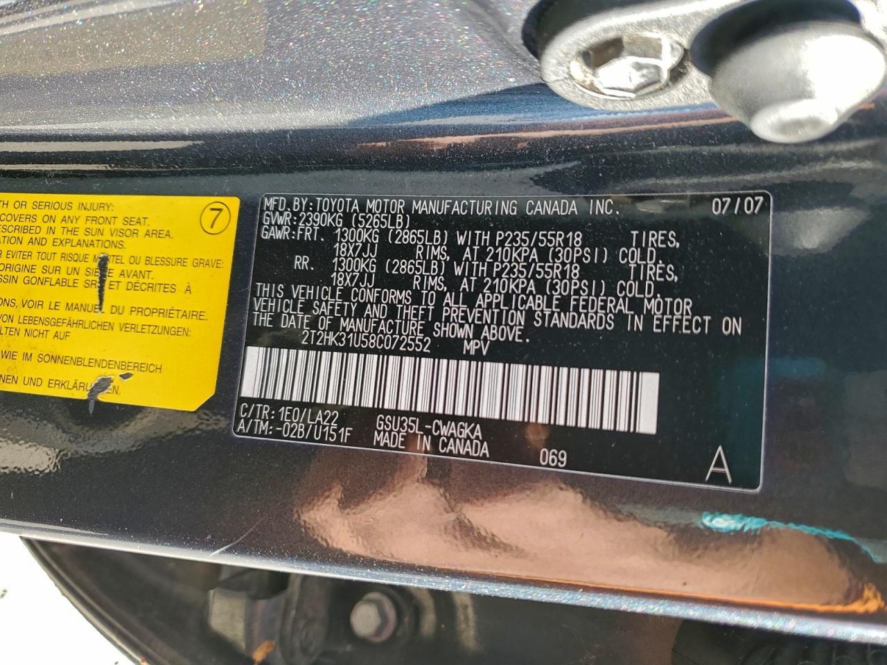 2008 LEXUS RX 350