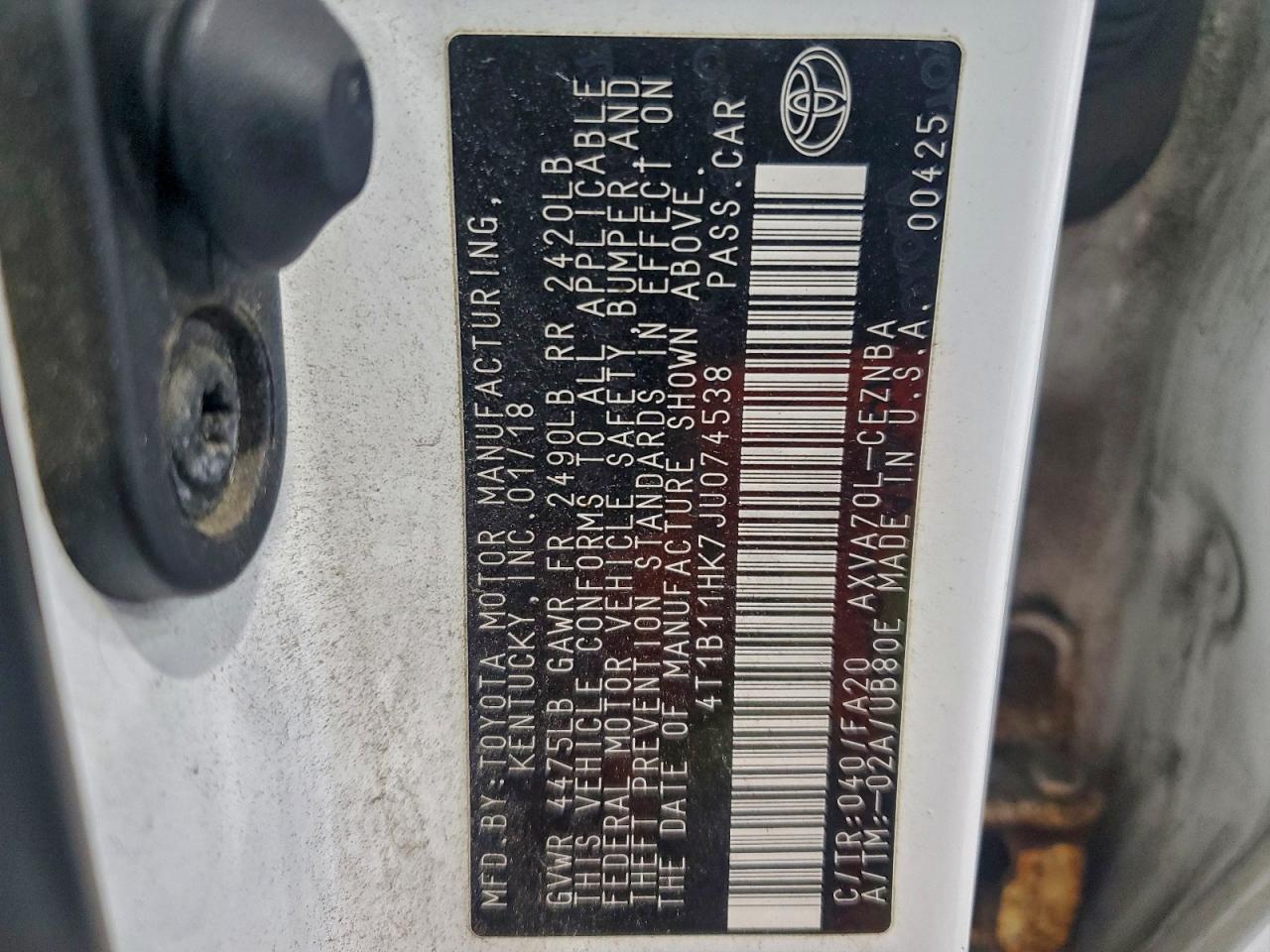 2018 TOYOTA CAMRY