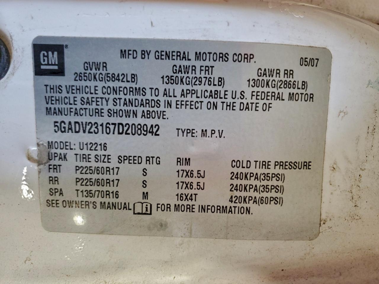 2007 BUICK Terraza