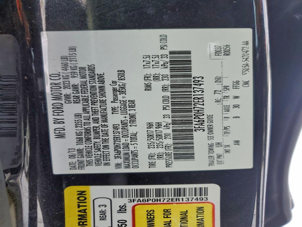 2014 FORD FUSION