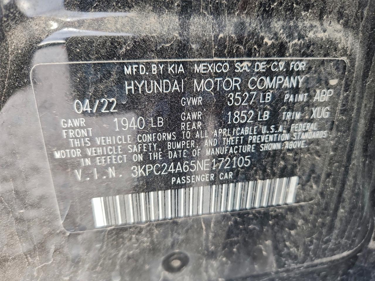 2022 HYUNDAI ACCENT