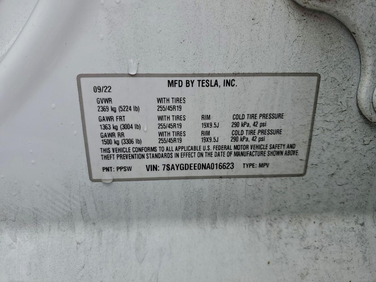 2022 TESLA MODEL Y