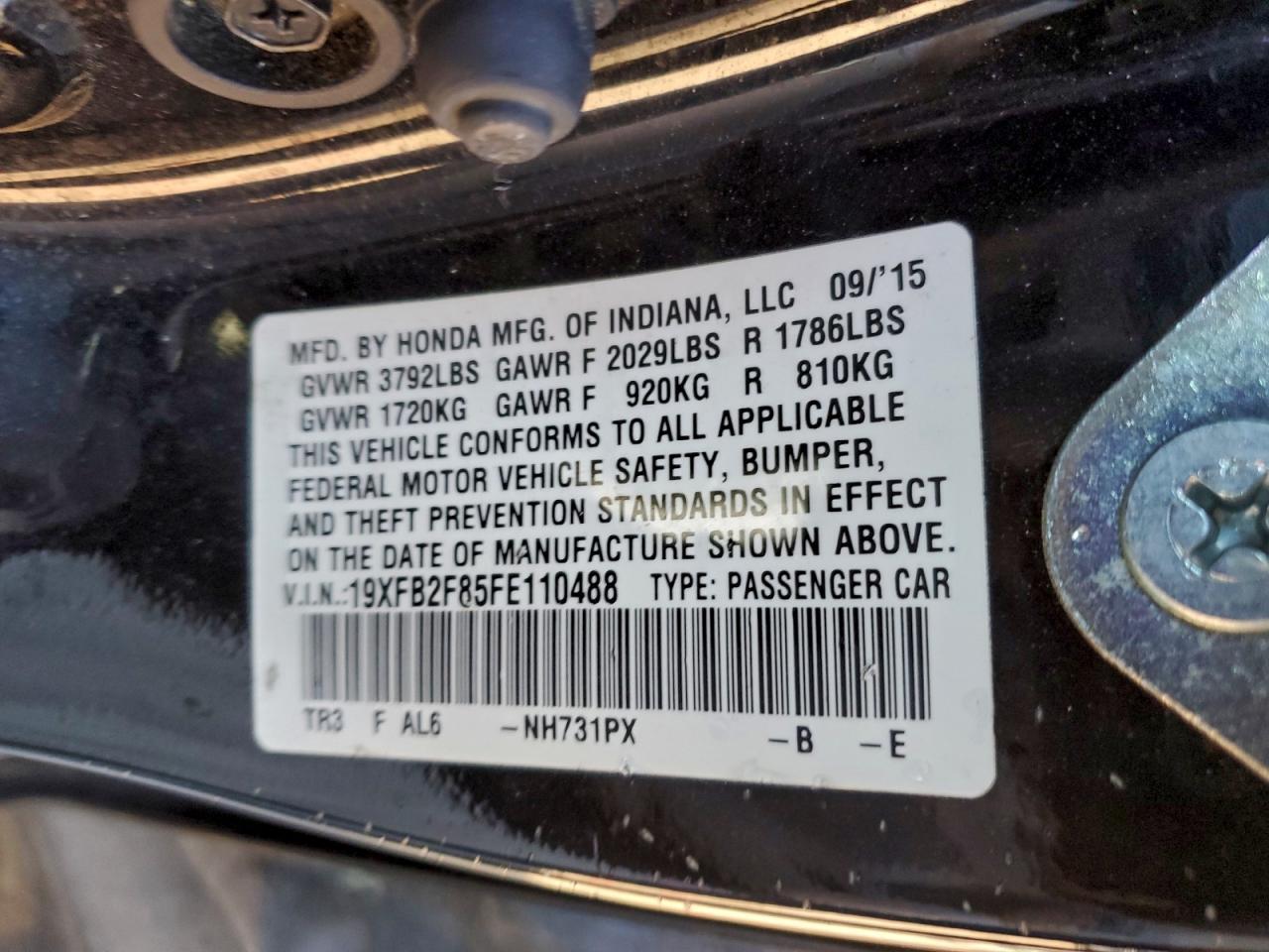 2015 HONDA CIVIC