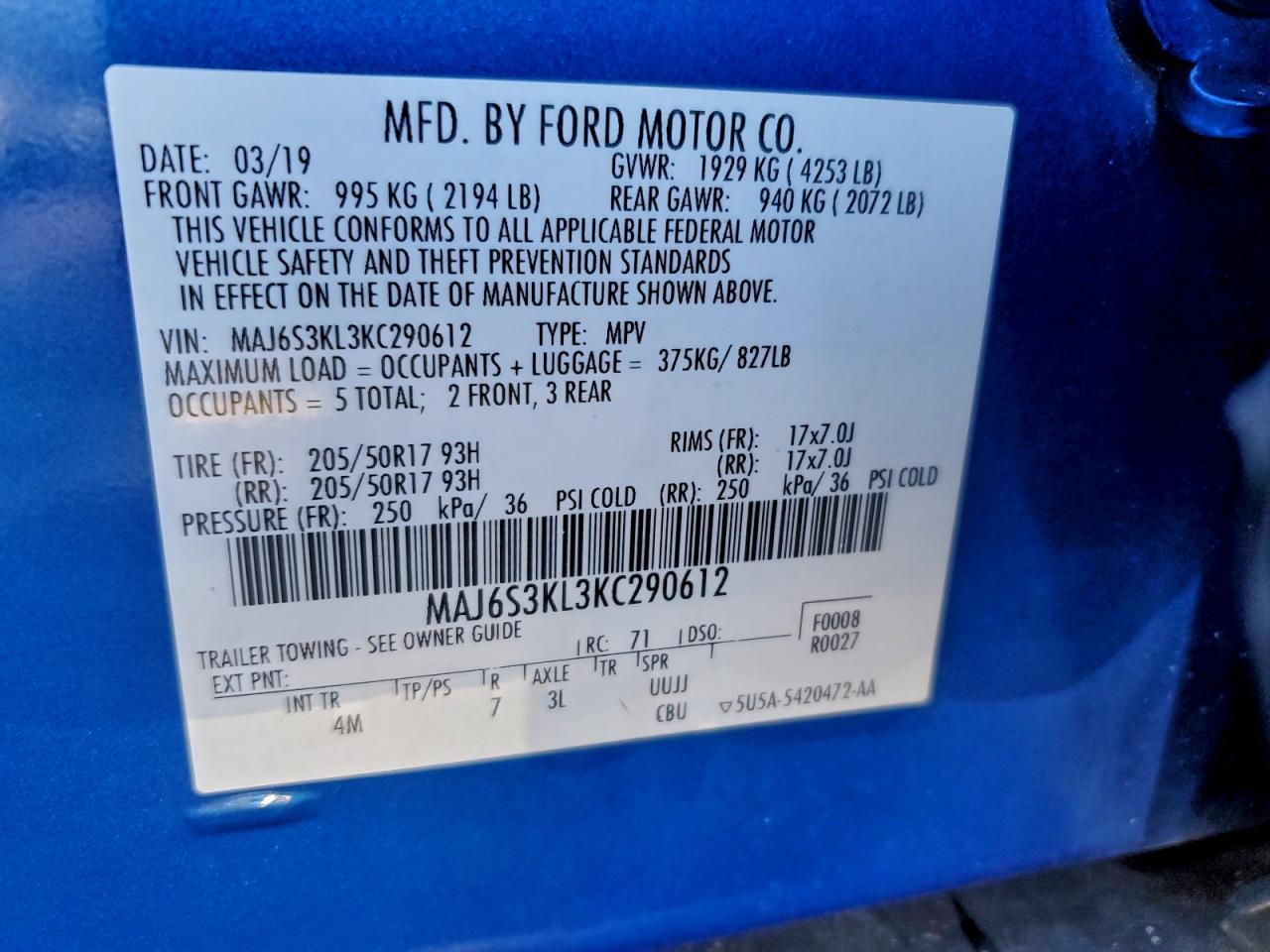 2019 FORD EcoSport