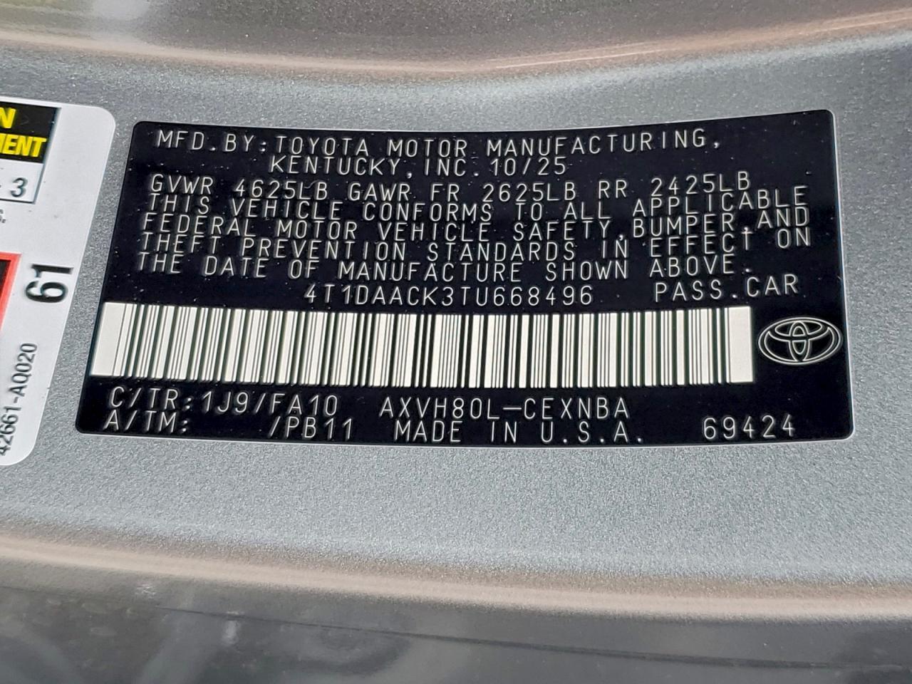 2026 TOYOTA CAMRY