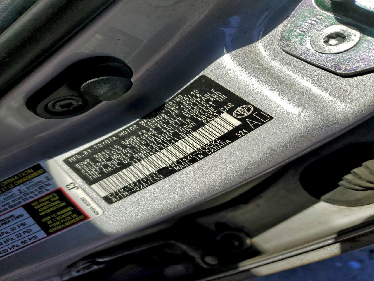 2010 TOYOTA COROLLA