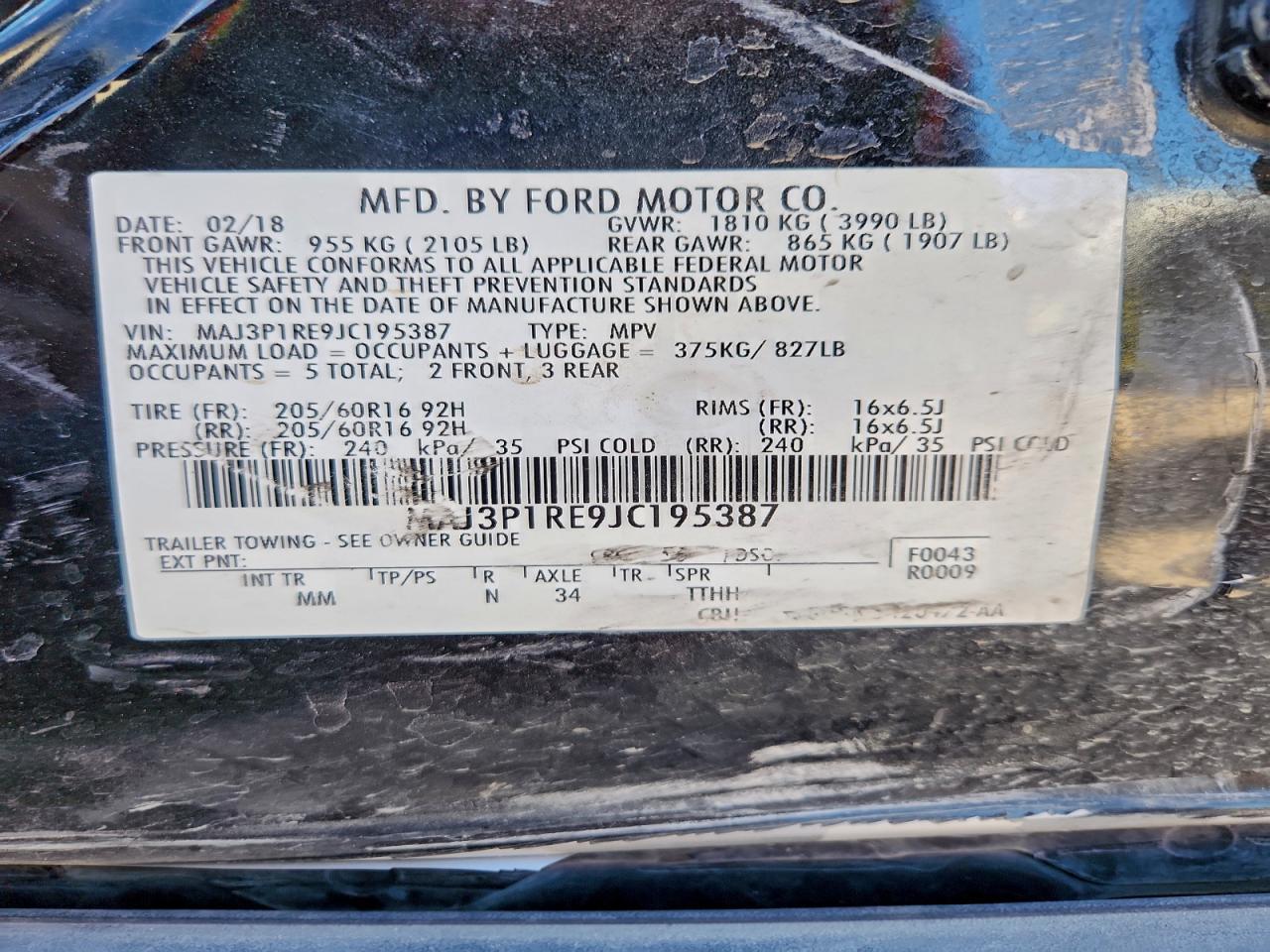 2018 FORD EcoSport