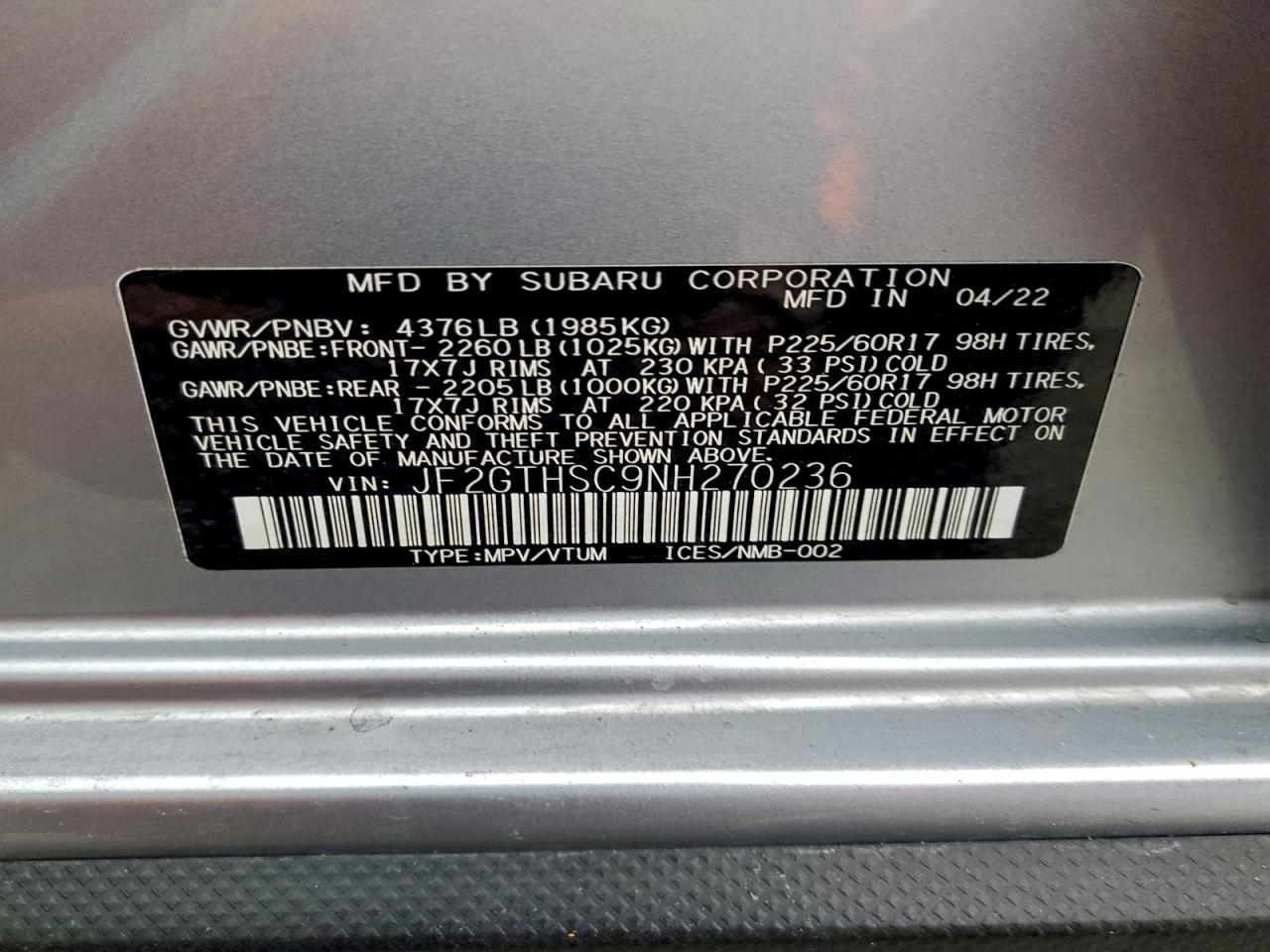 2022 SUBARU Crosstrek
