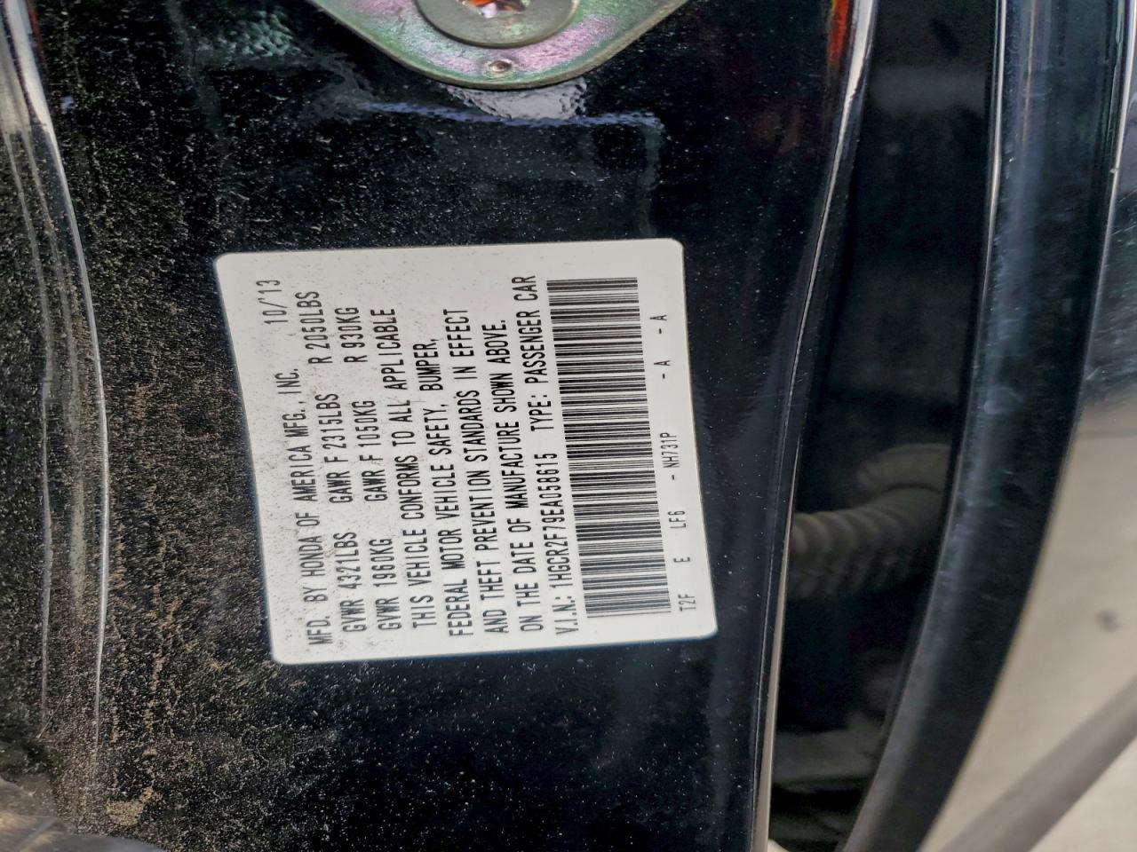 2014 HONDA ACCORD