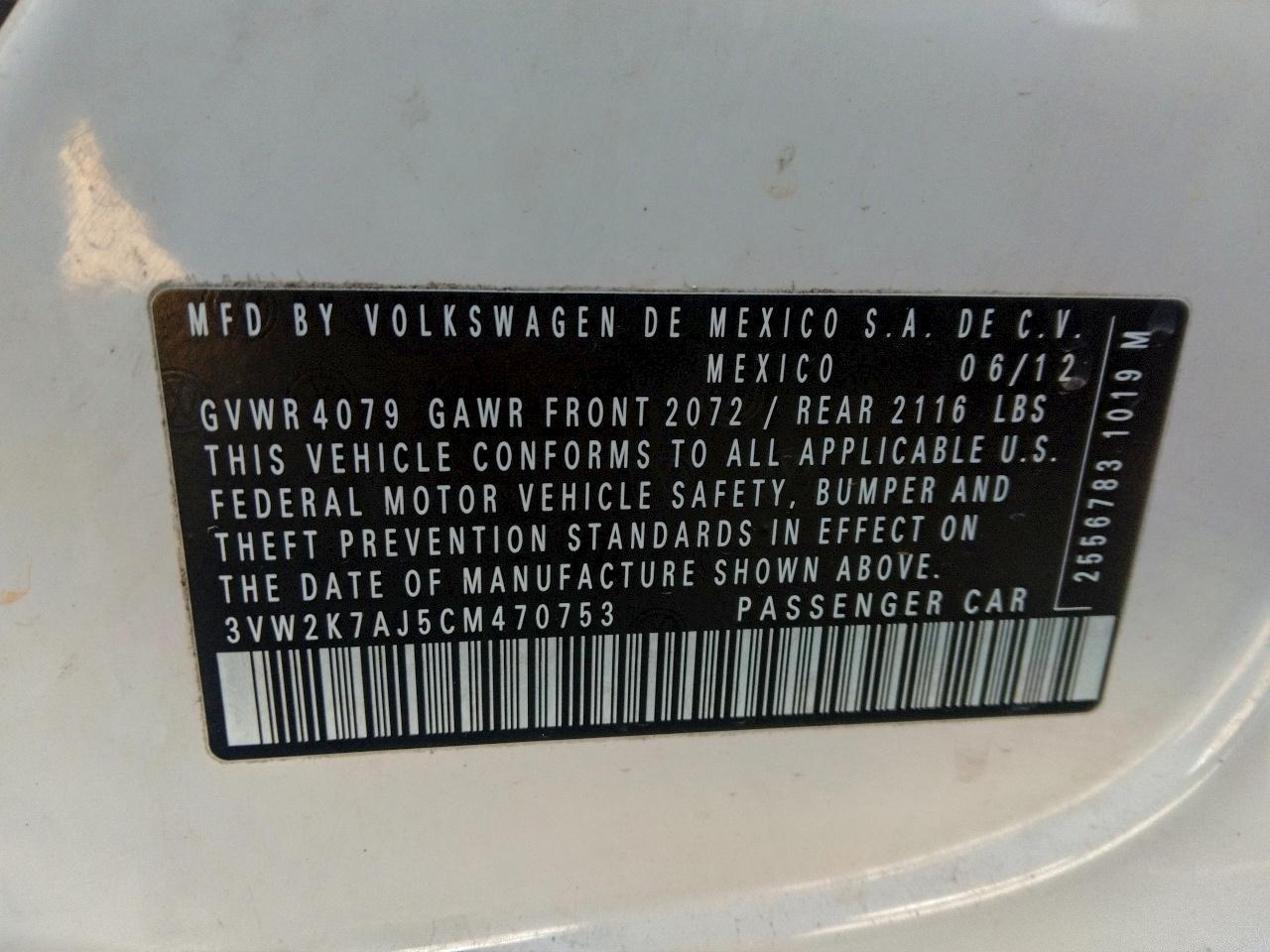 2012 VOLKSWAGEN JETTA