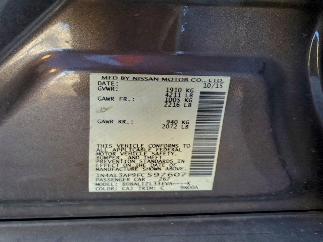 2015 NISSAN ALTIMA