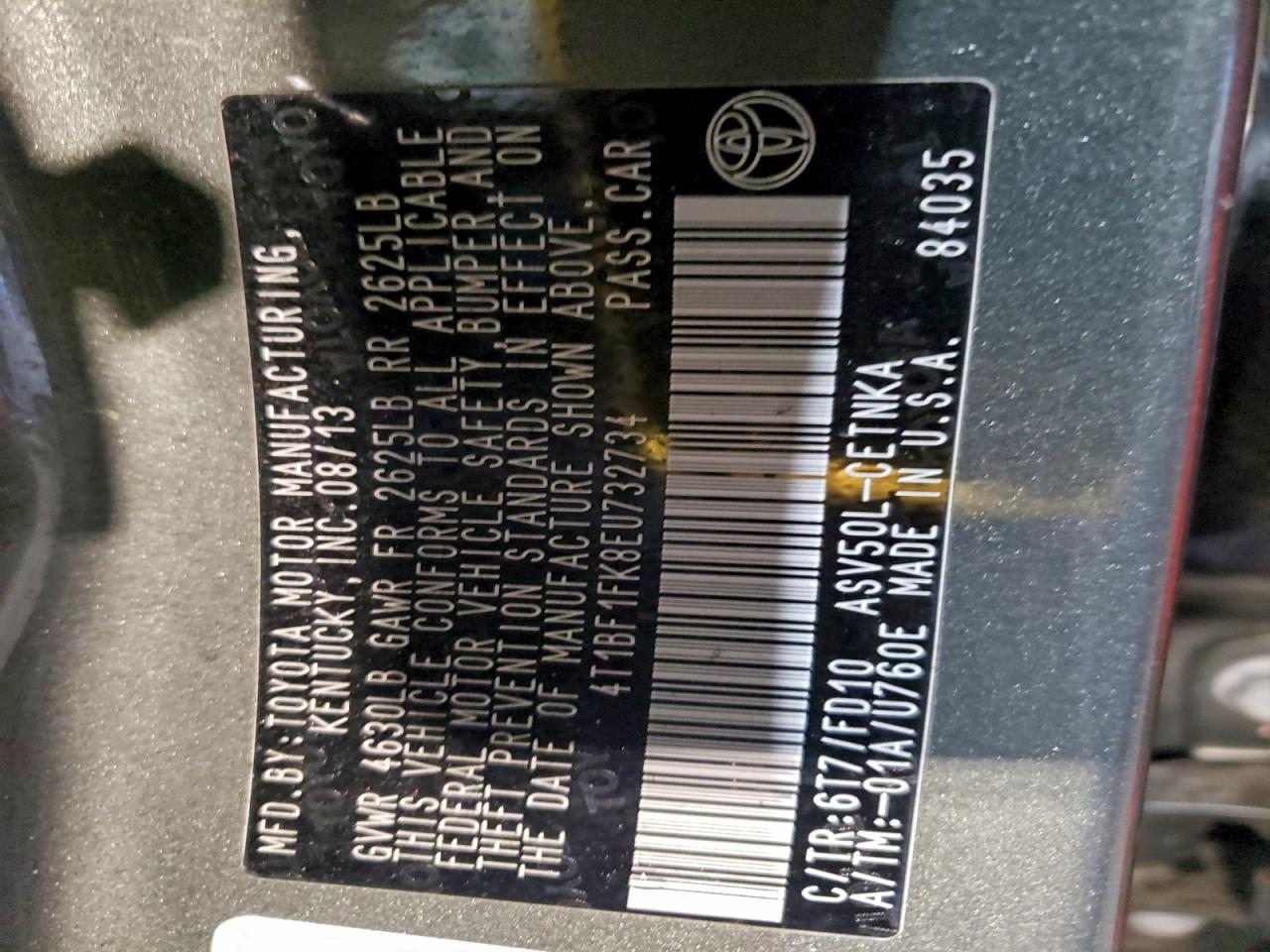 2014 TOYOTA CAMRY