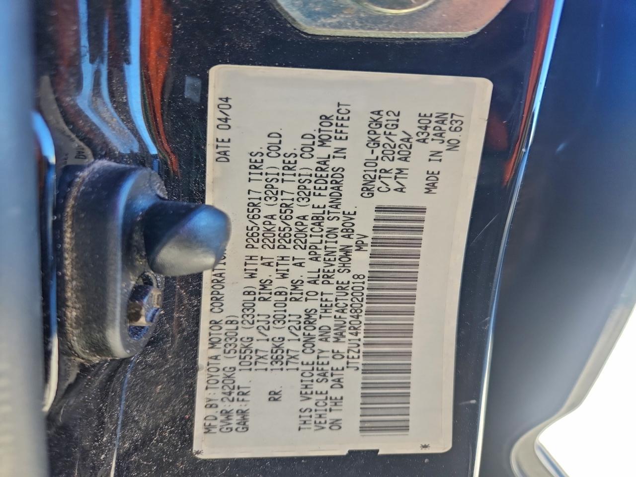 2004 TOYOTA 4Runner