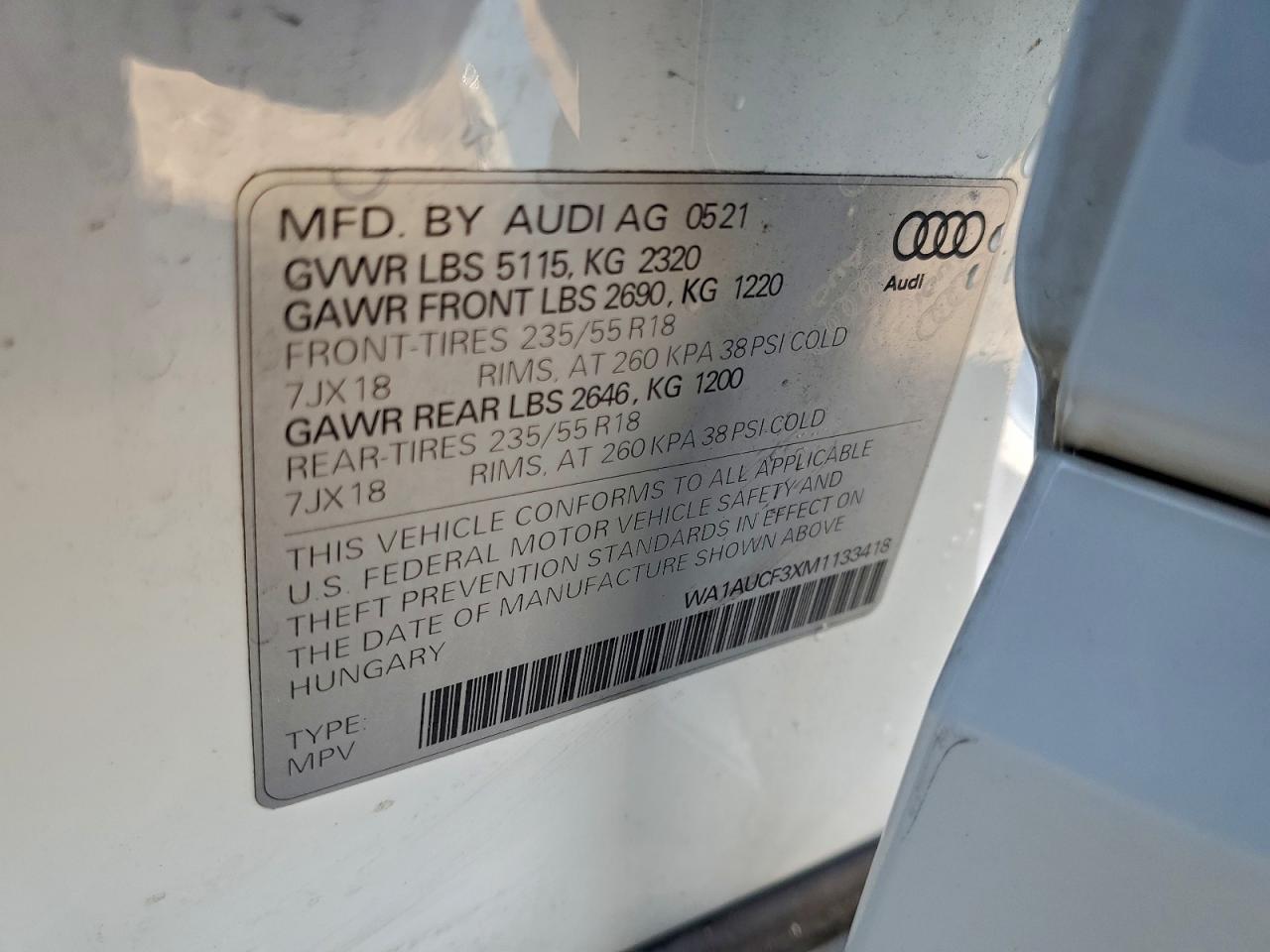 2021 AUDI Q3