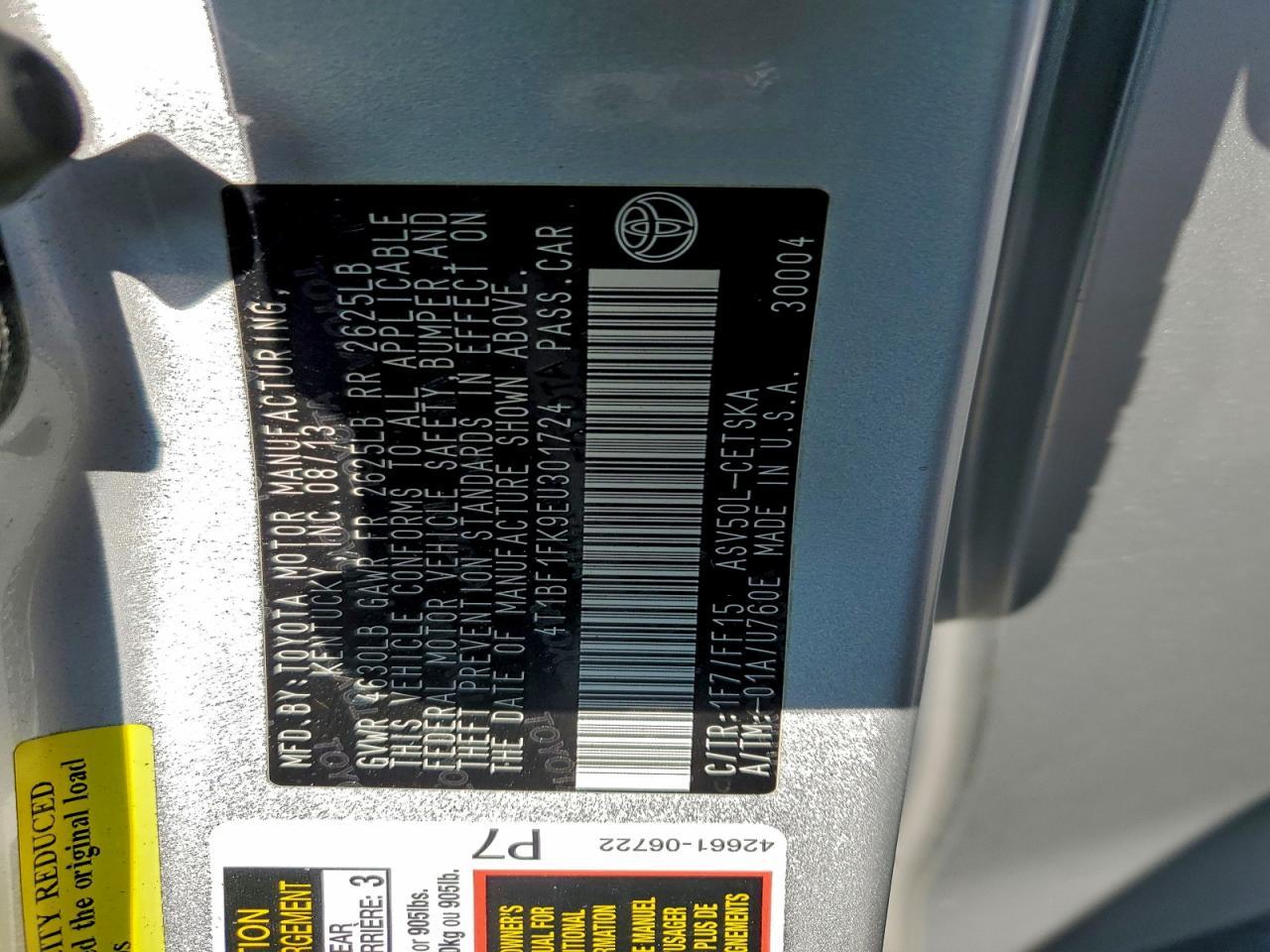 2014 TOYOTA CAMRY