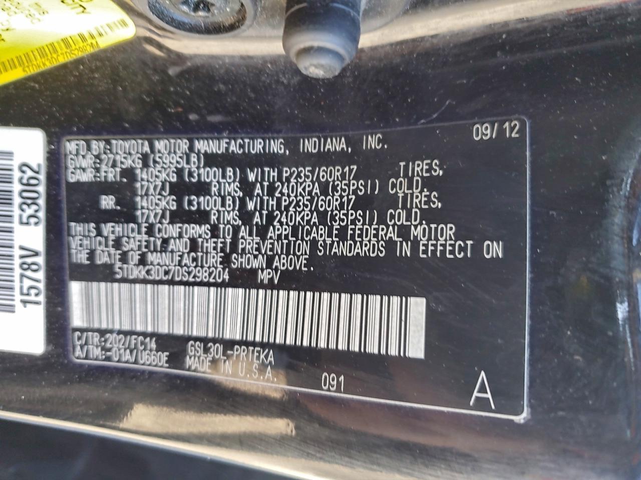 2013 TOYOTA SIENNA