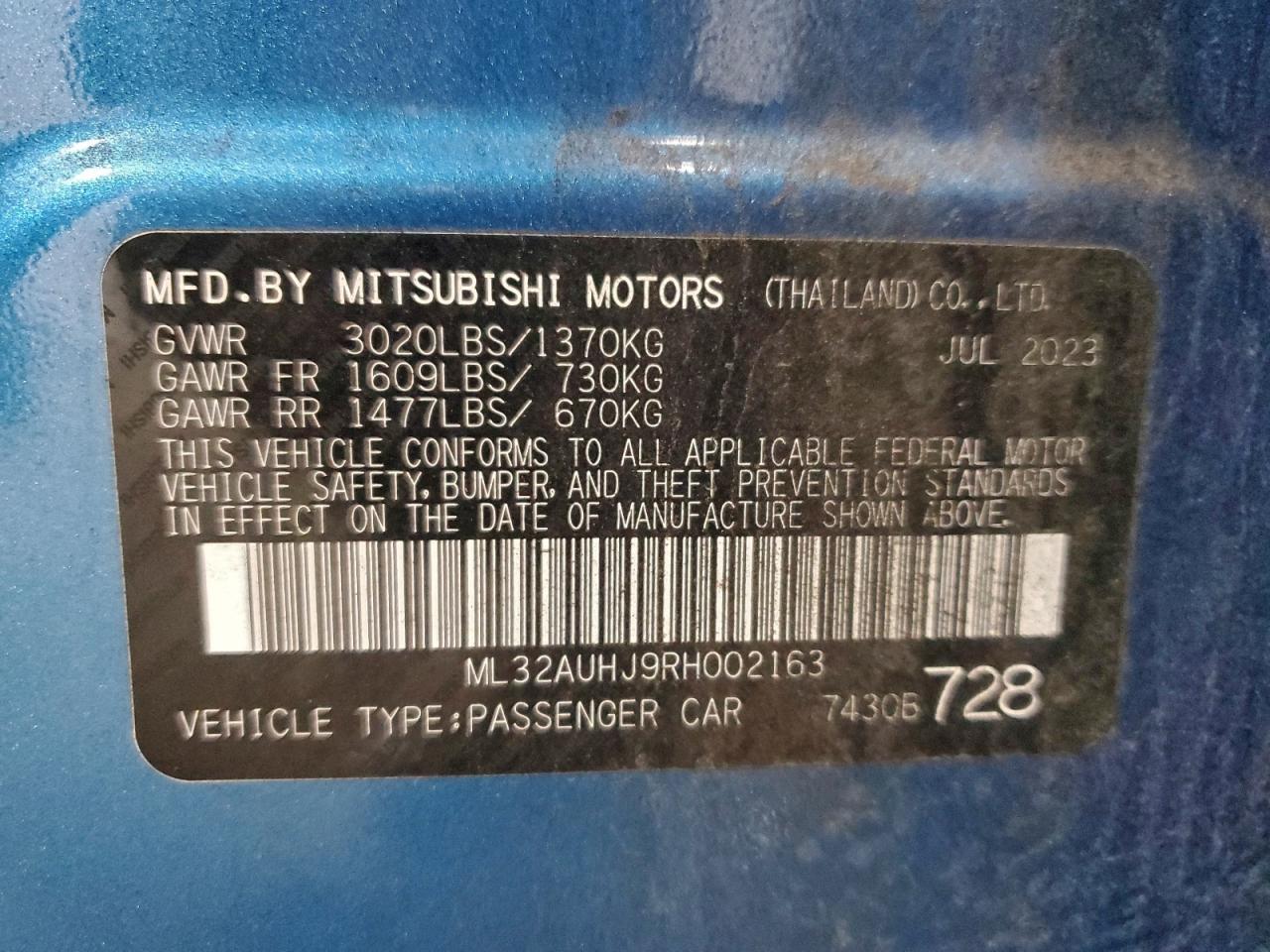 2024 MITSUBISHI MIRAGE