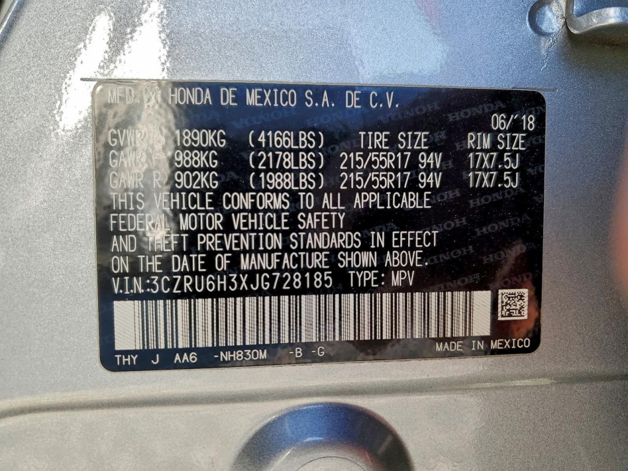 2018 HONDA HR-V