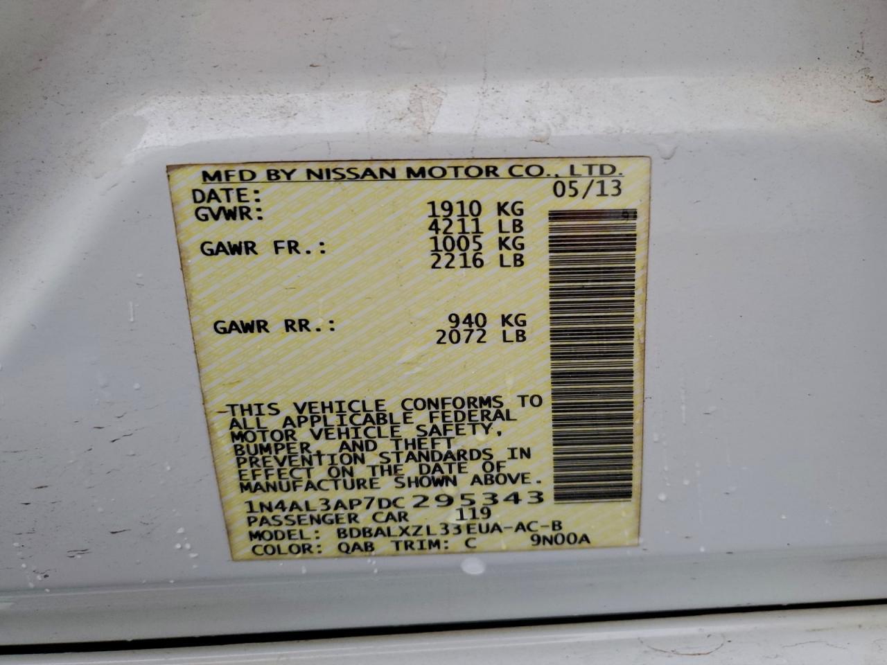 2013 NISSAN ALTIMA