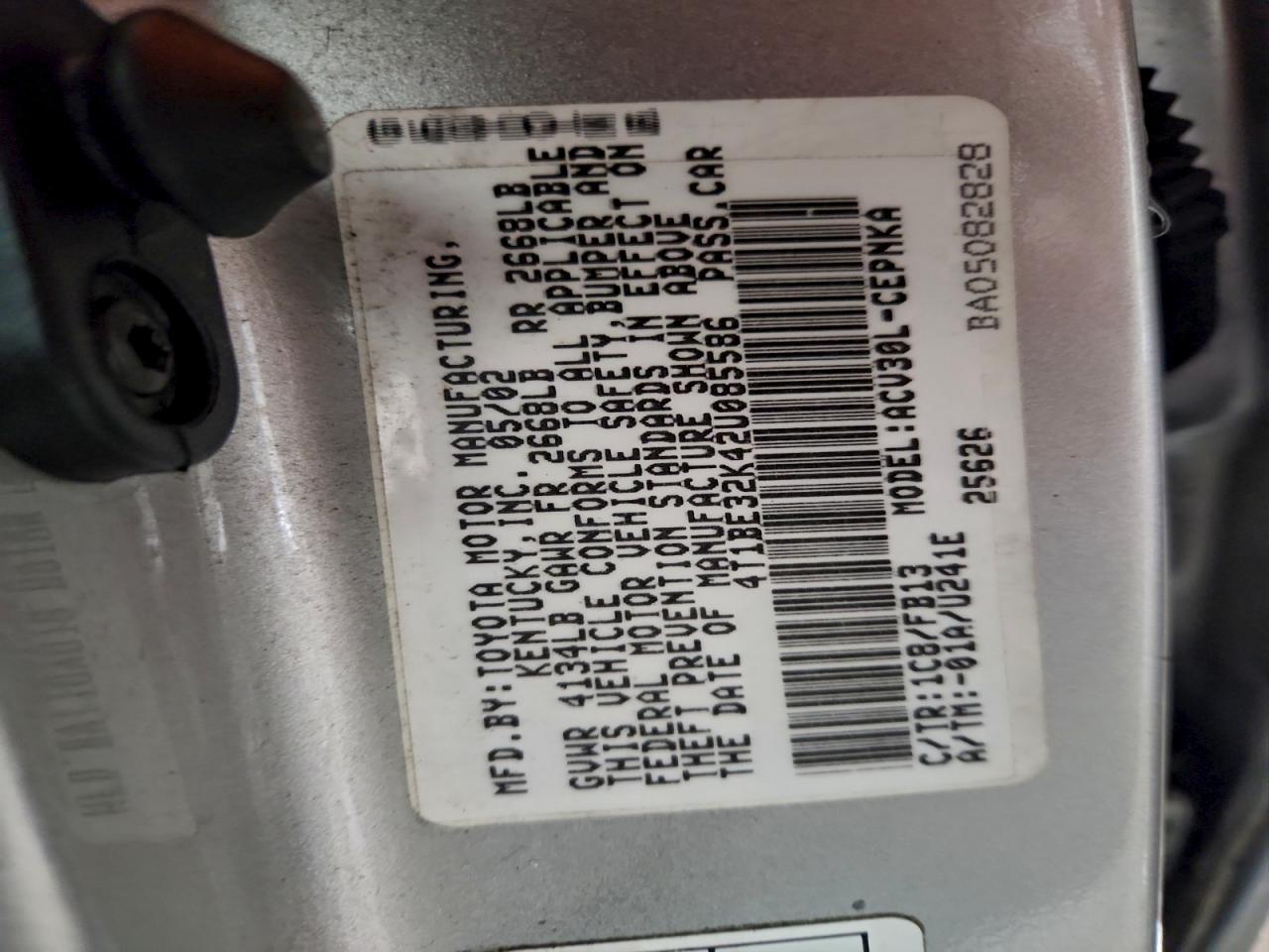 2002 TOYOTA CAMRY