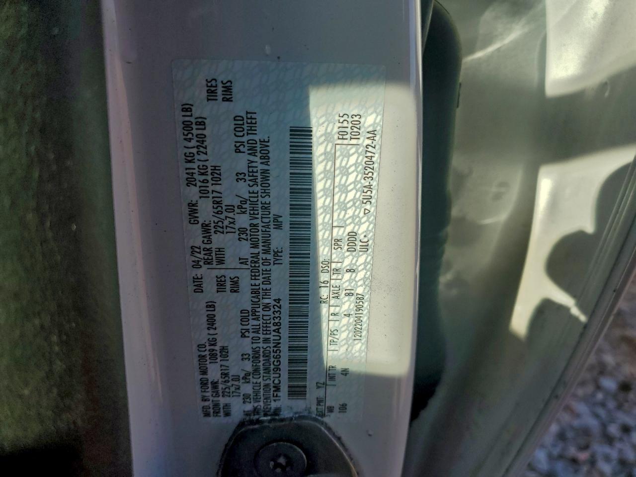 2022 FORD ESCAPE