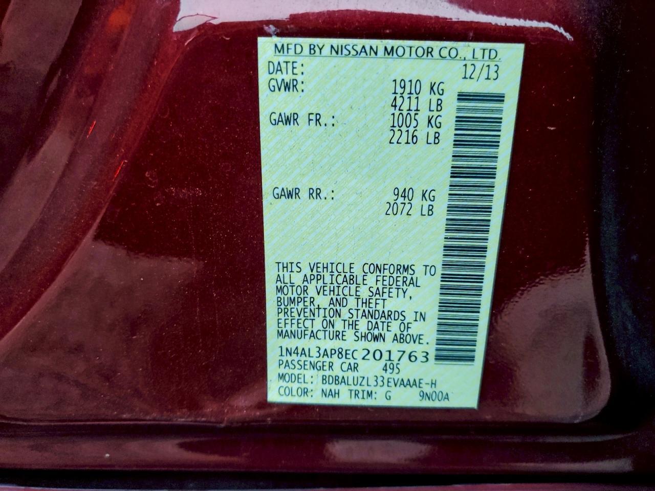 2014 NISSAN ALTIMA