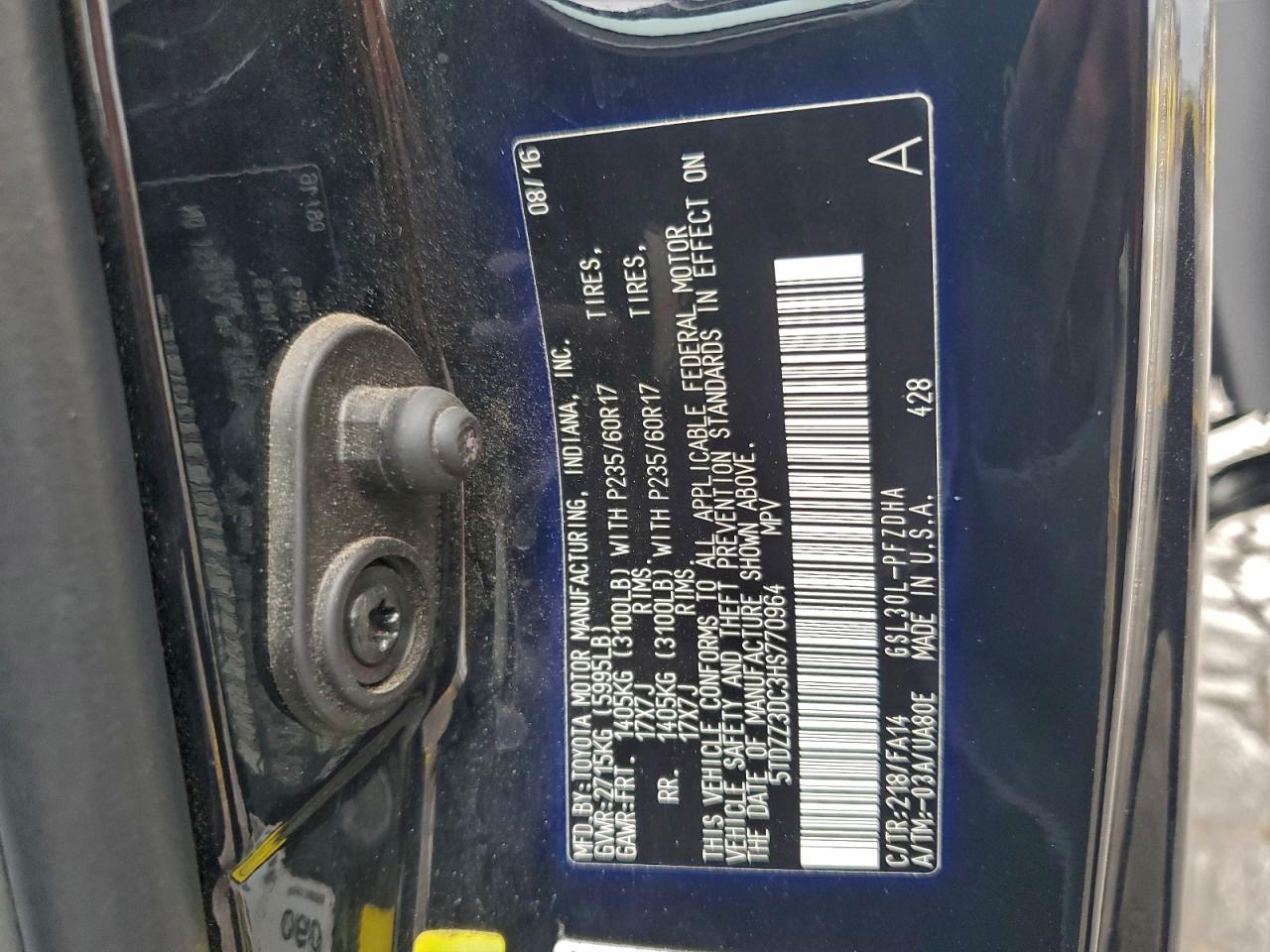 2017 TOYOTA SIENNA