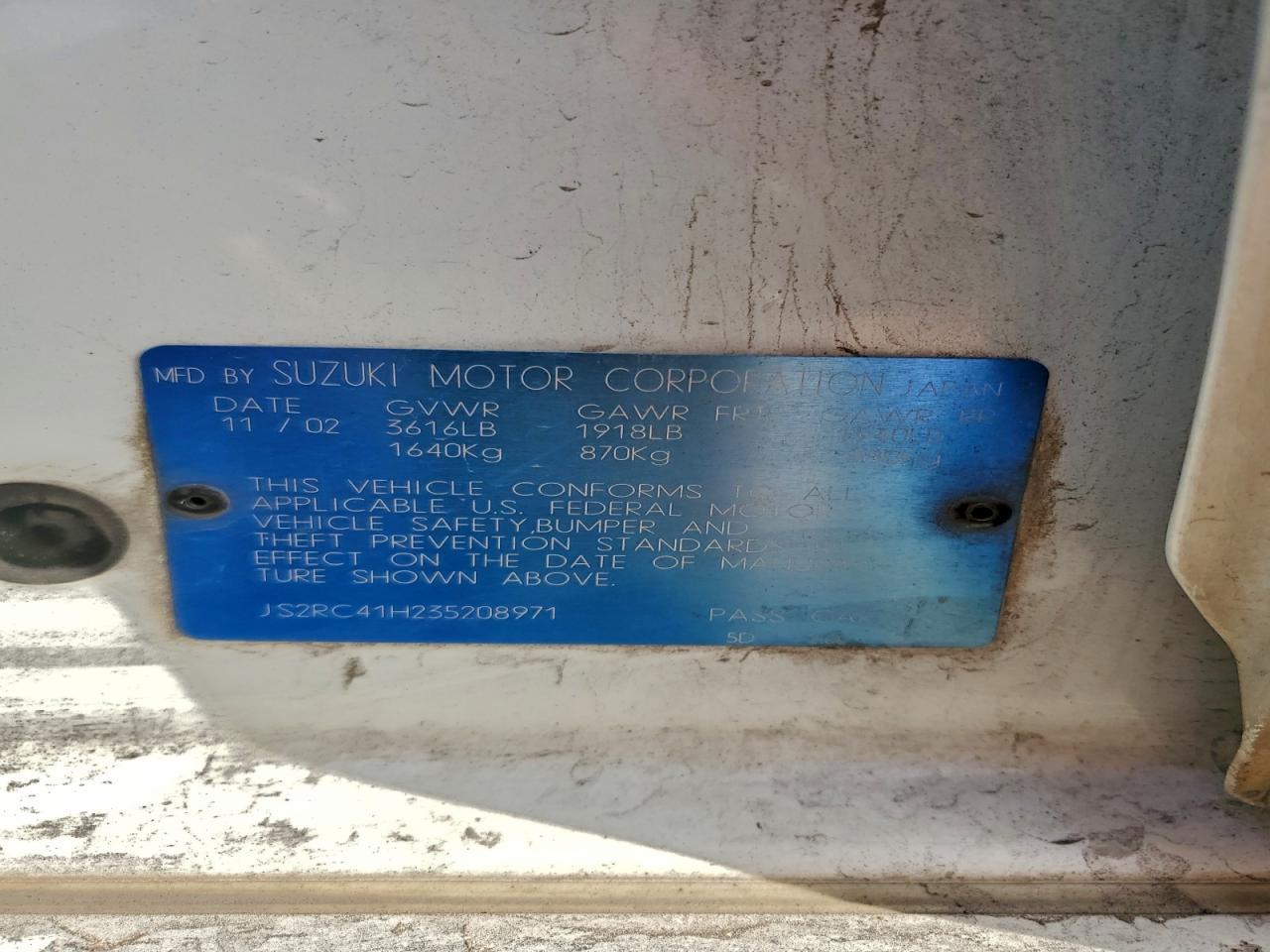 2003 SUZUKI Aerio