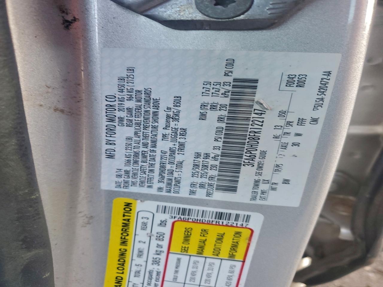 2015 FORD FUSION