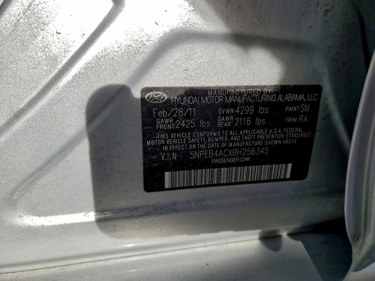 2011 HYUNDAI SONATA
