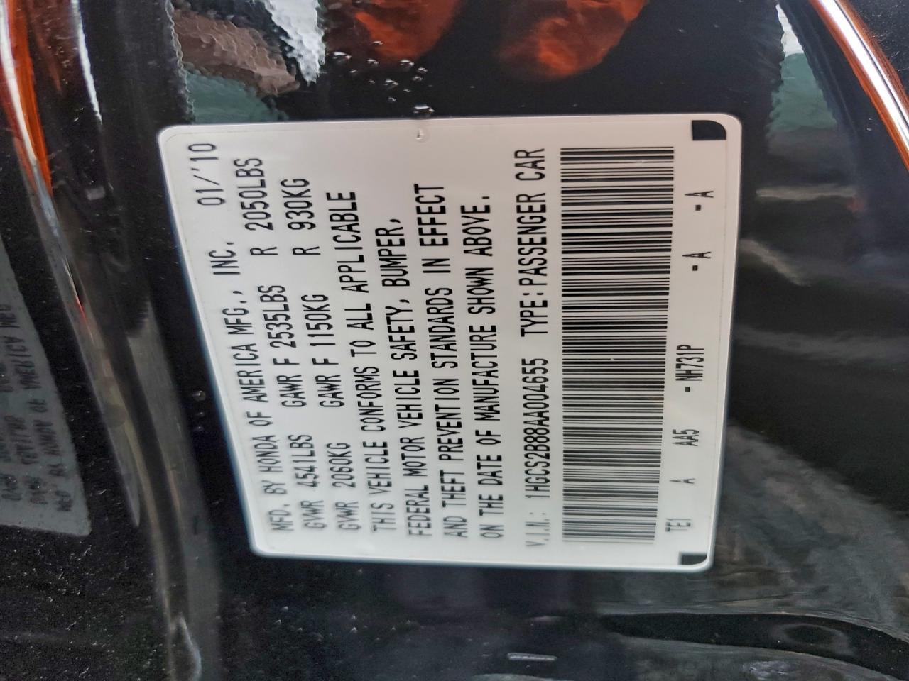 2010 HONDA ACCORD