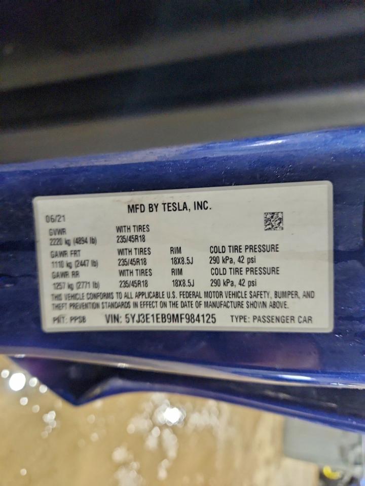 2021 TESLA MODEL 3