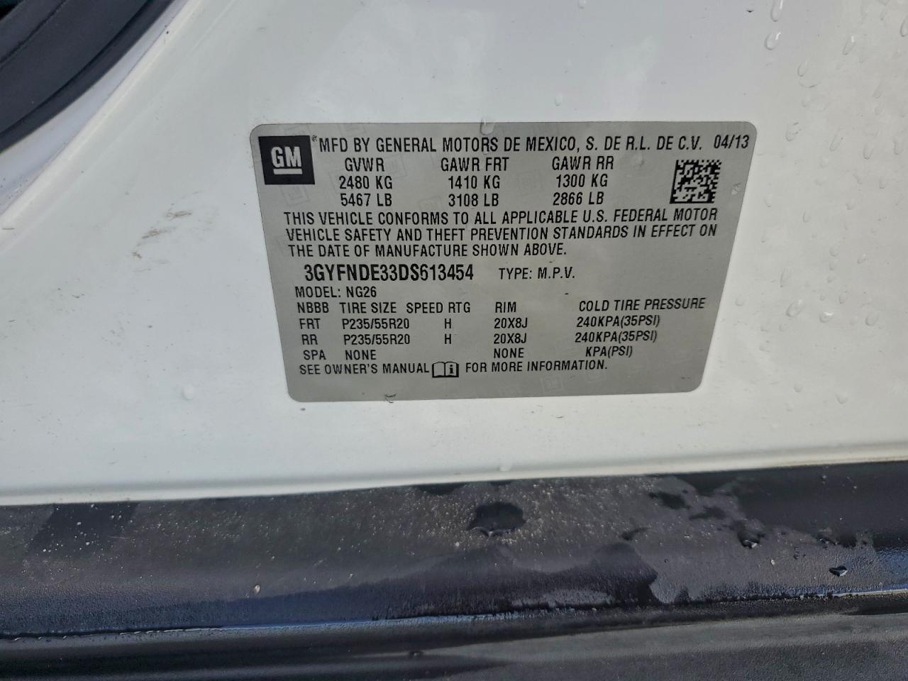 2013 CADILLAC SRX