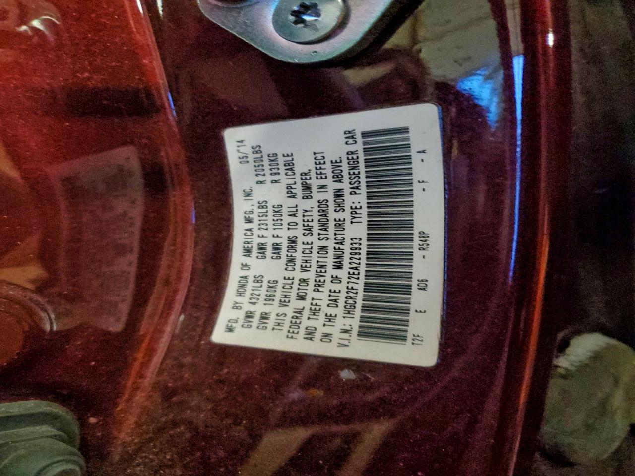 2014 HONDA ACCORD
