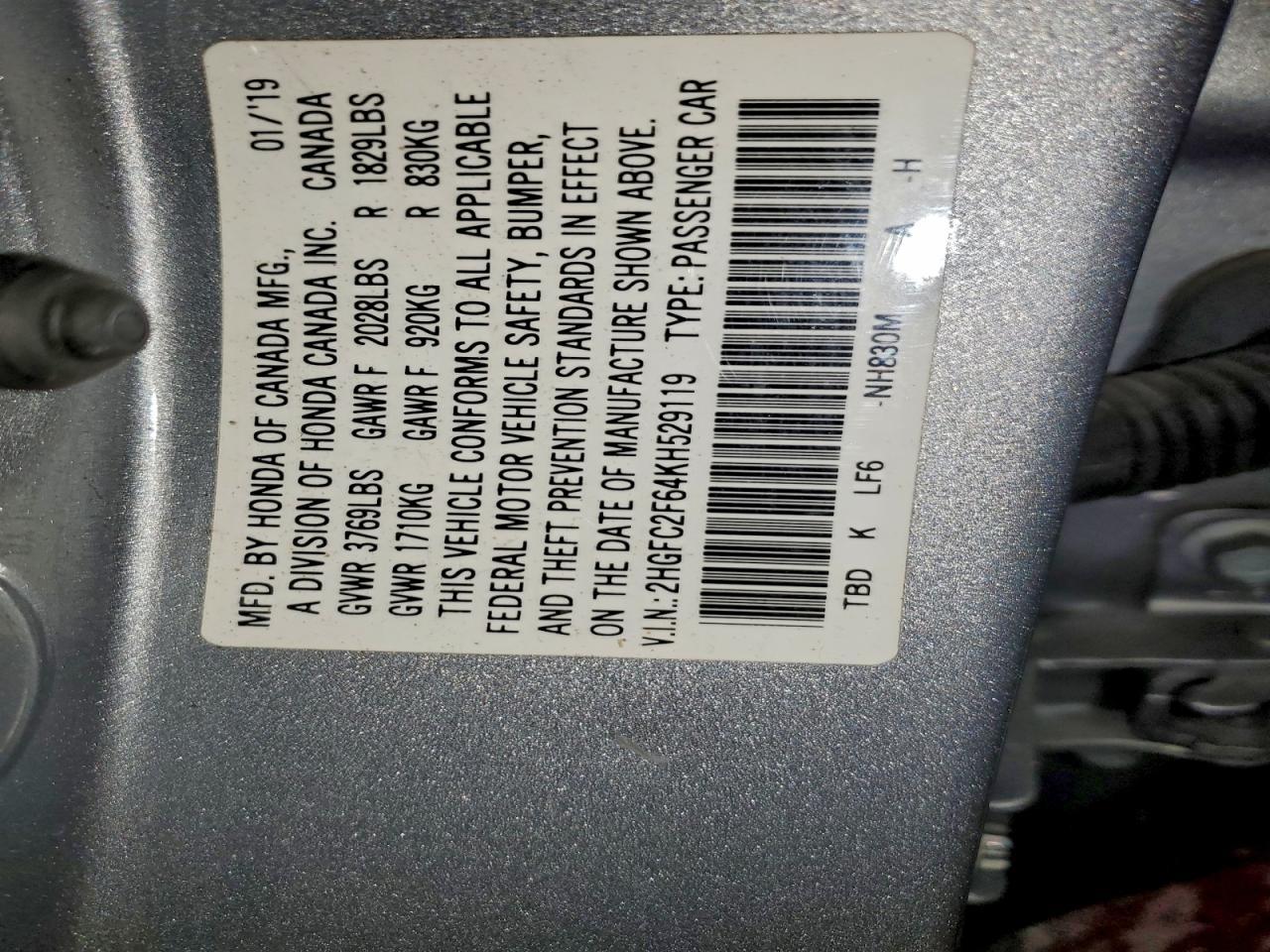 2019 HONDA CIVIC