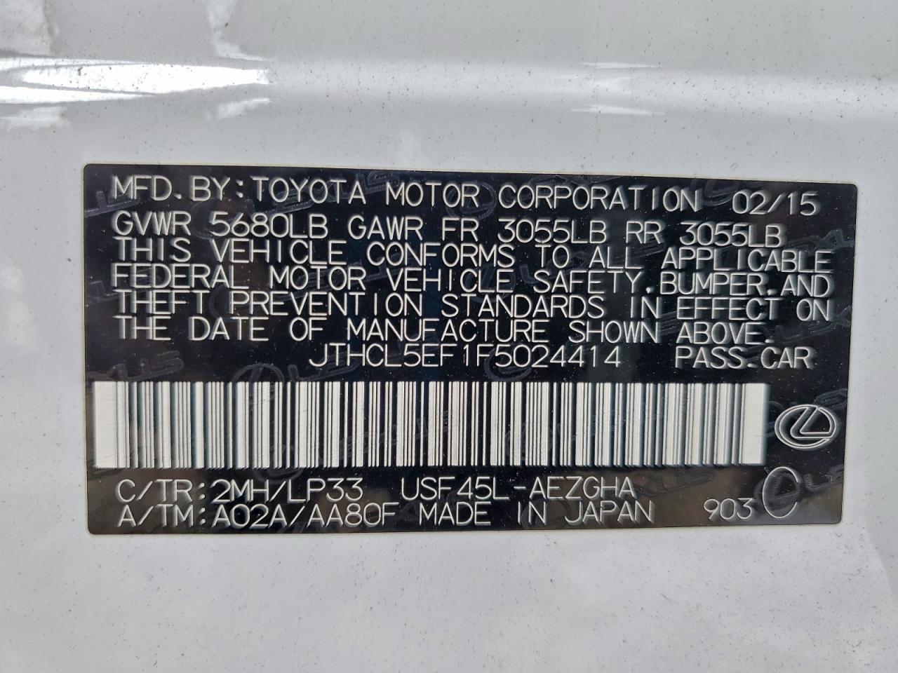2015 LEXUS LS 460