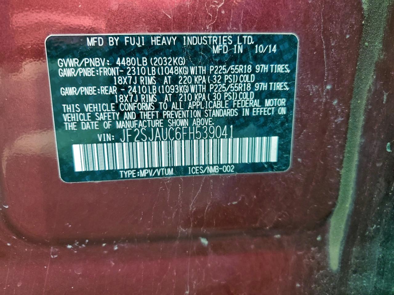 2015 SUBARU FORESTER