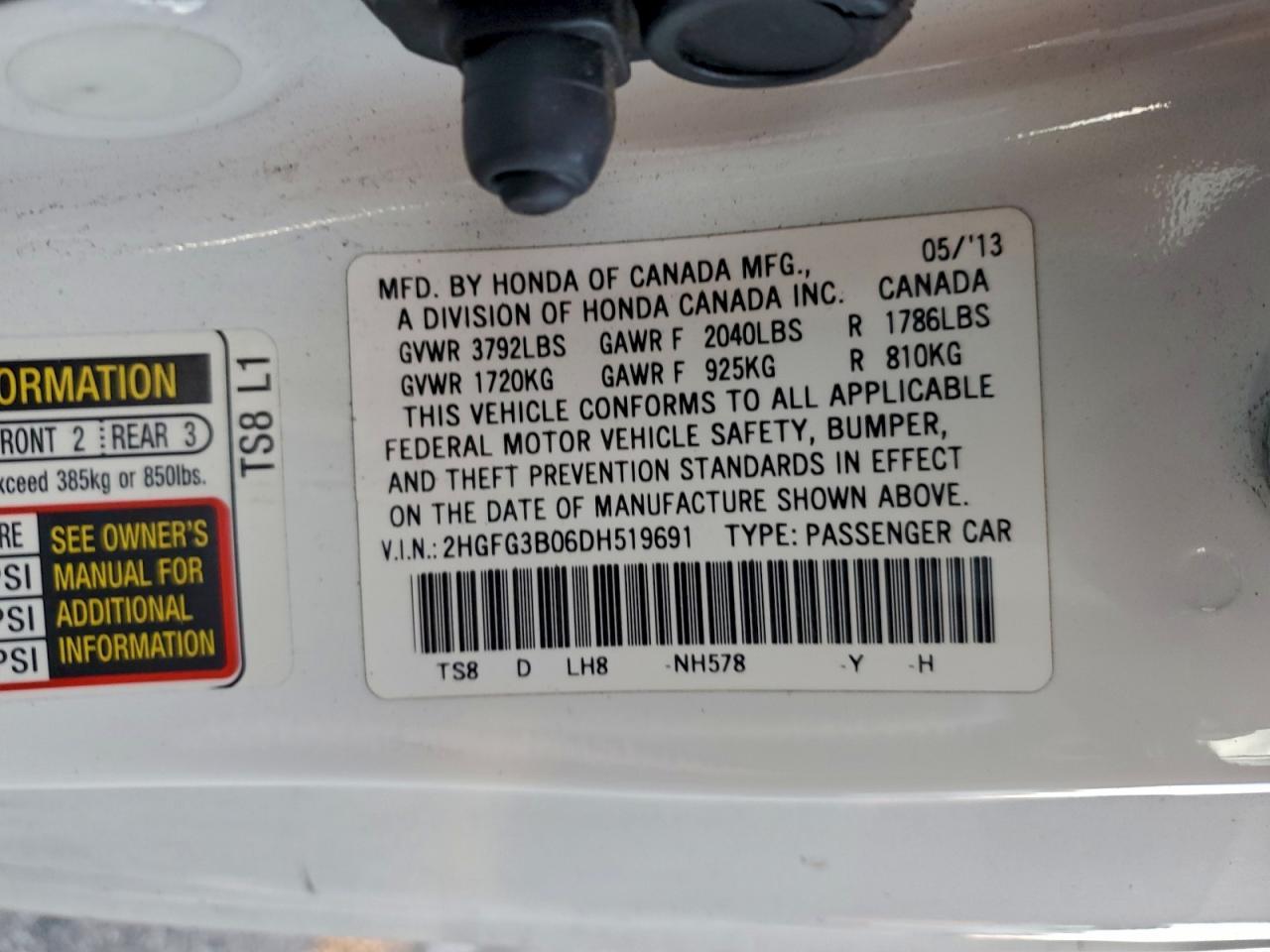 2013 HONDA CIVIC