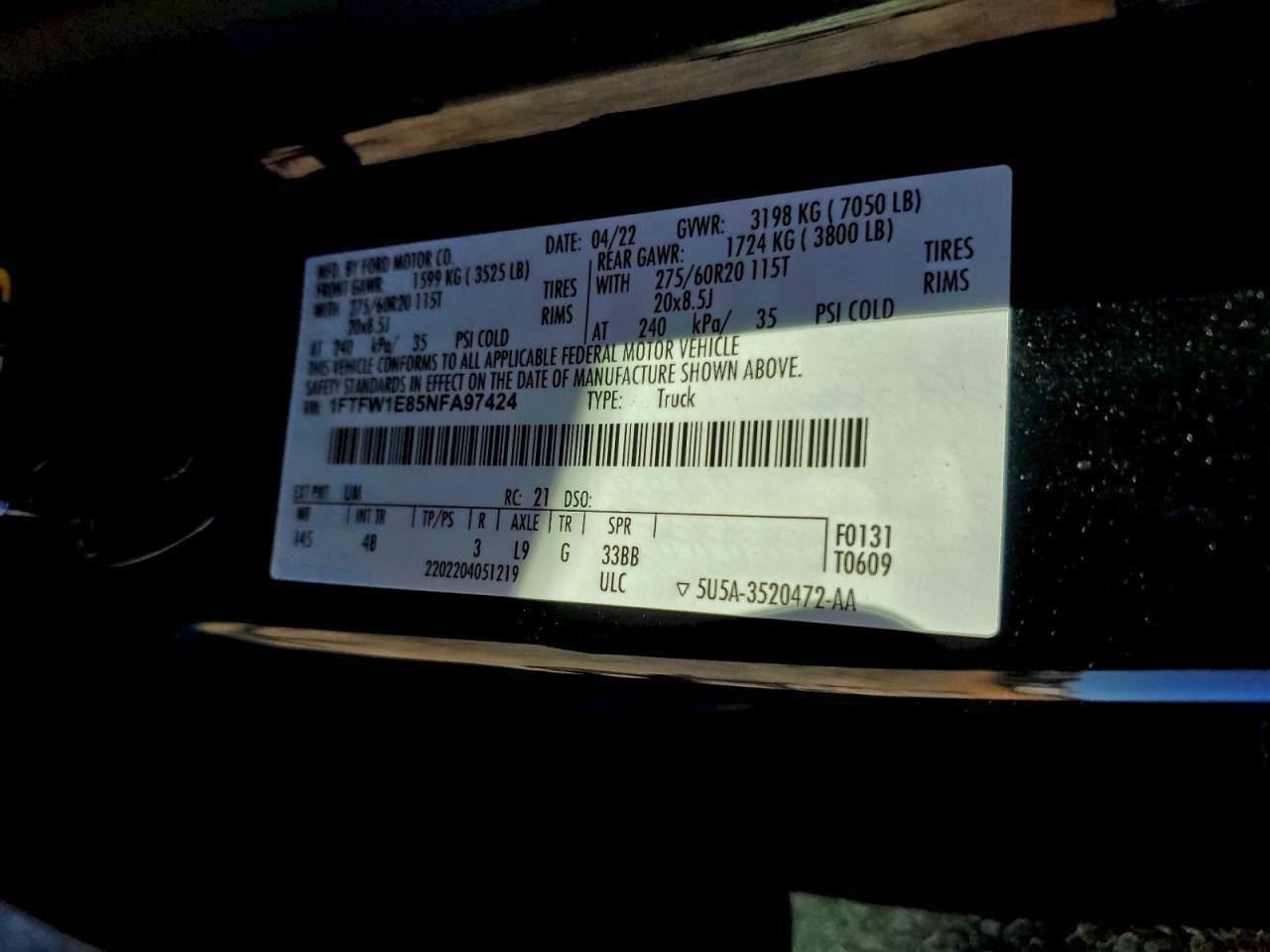 2022 FORD F-150