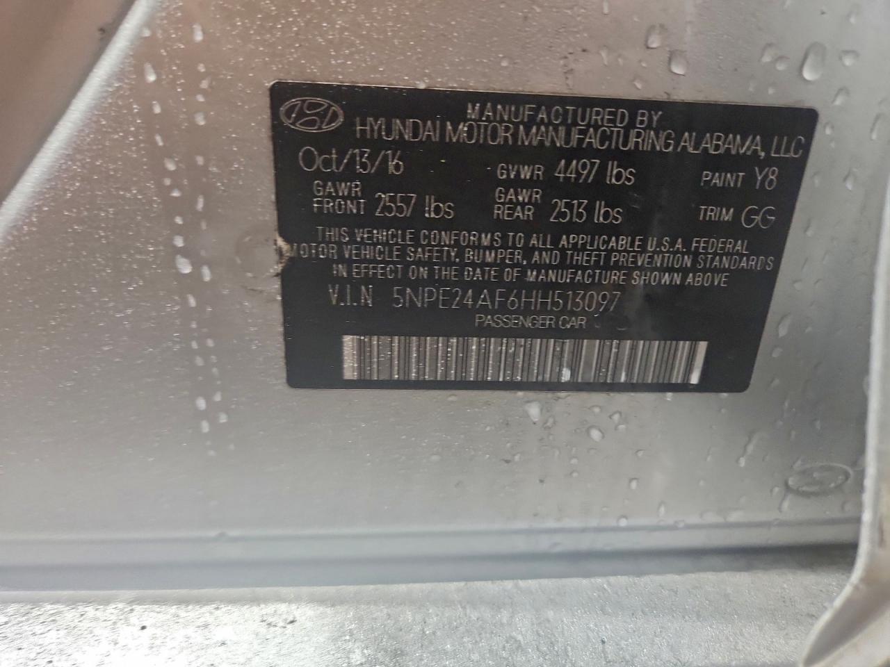 2017 HYUNDAI SONATA