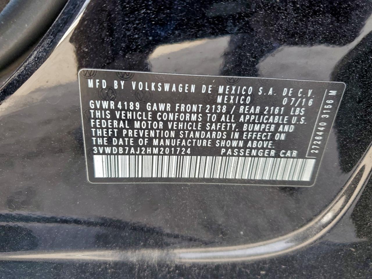 2017 VOLKSWAGEN JETTA