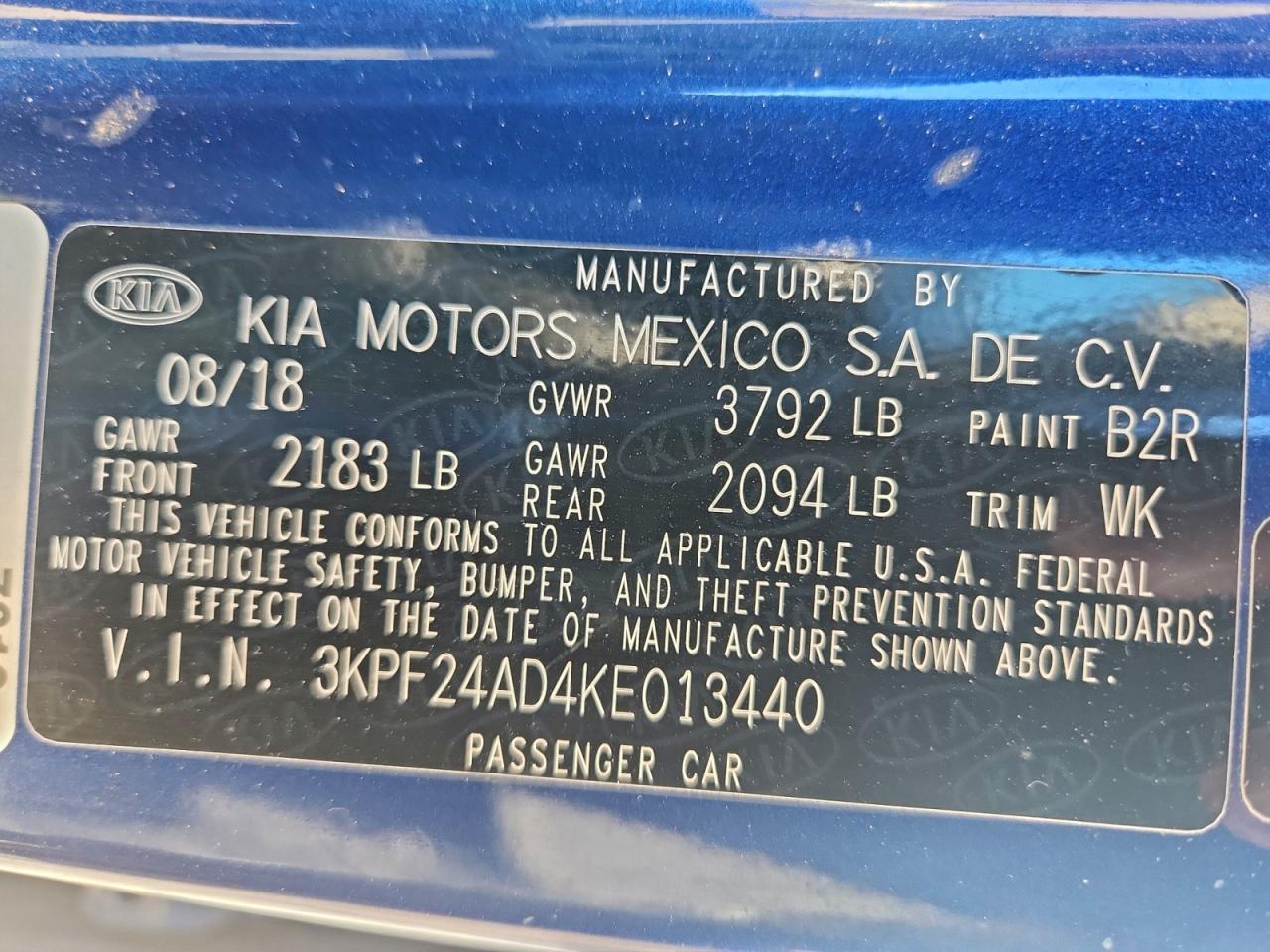 2019 KIA FORTE