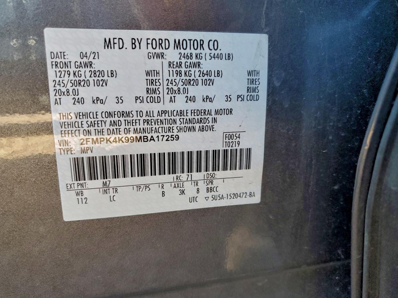 2021 FORD EDGE