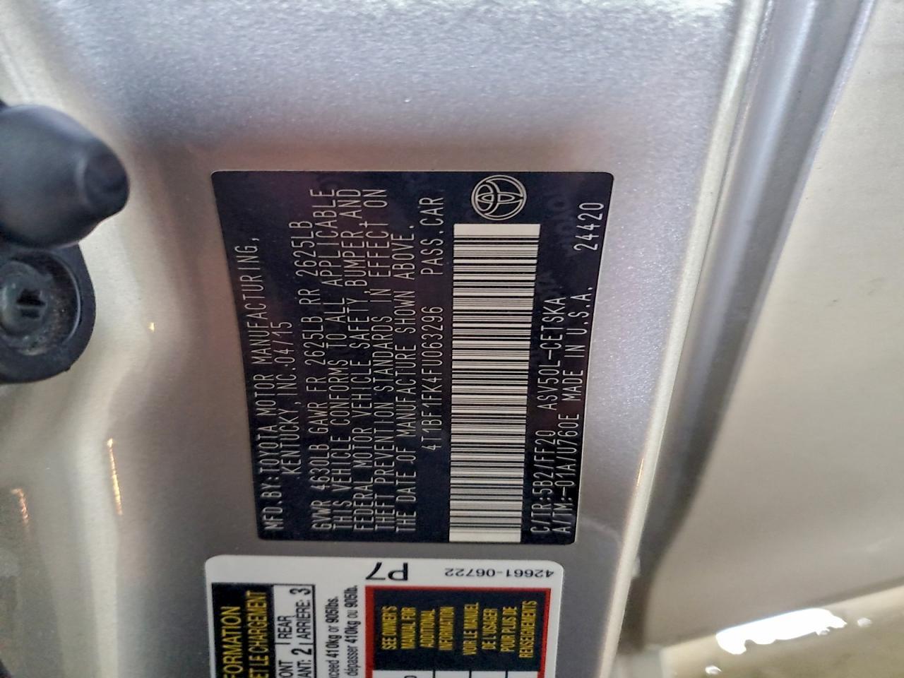2015 TOYOTA CAMRY