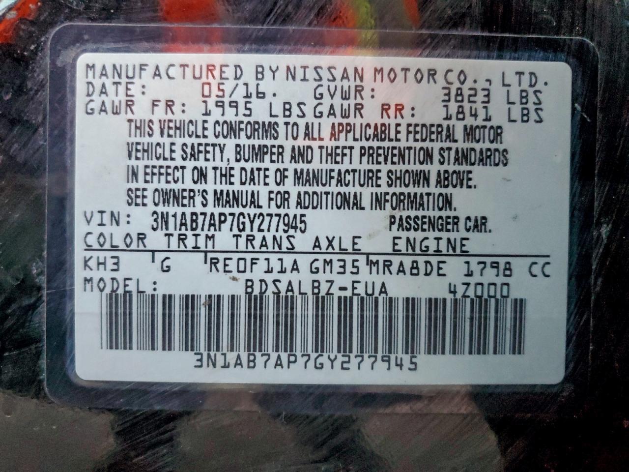 2016 NISSAN SENTRA
