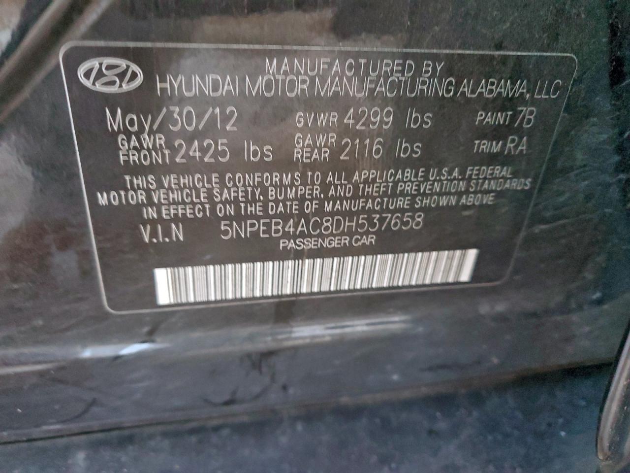 2013 HYUNDAI SONATA