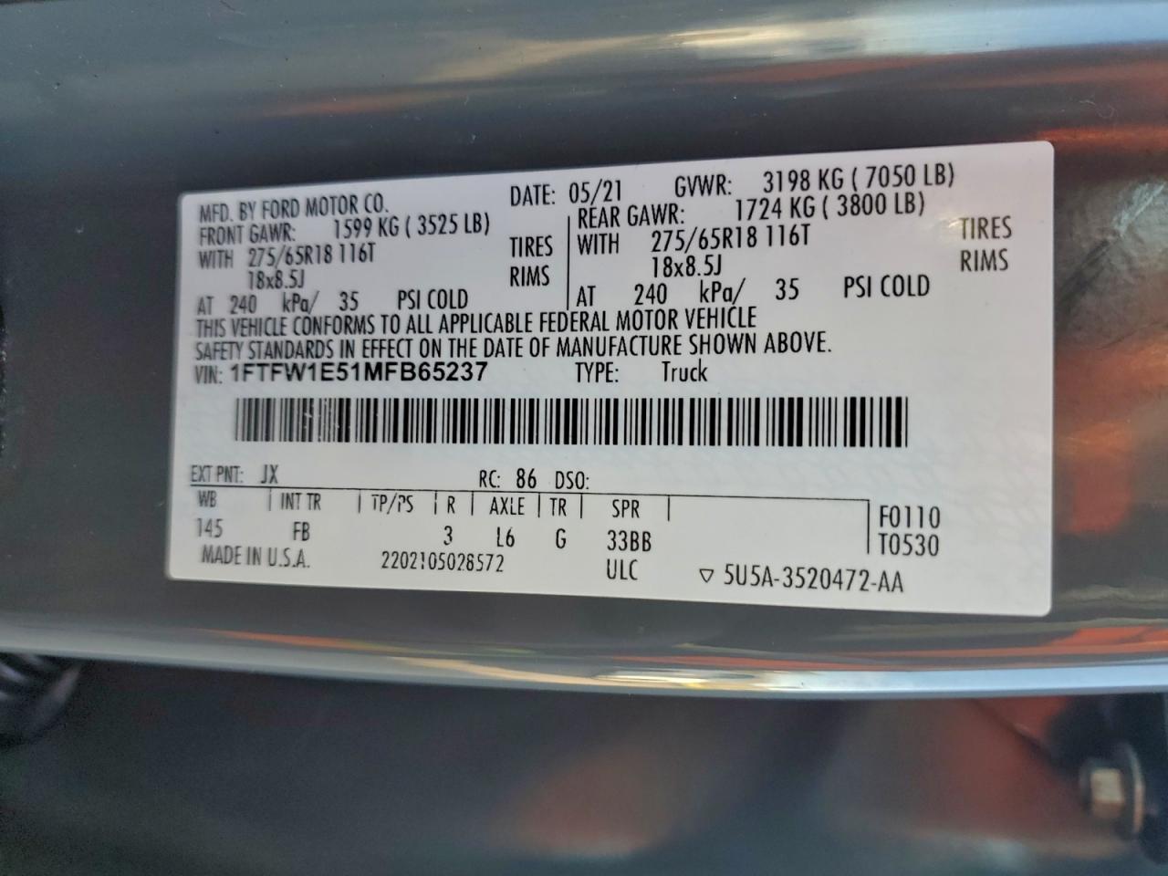 2021 FORD F-150
