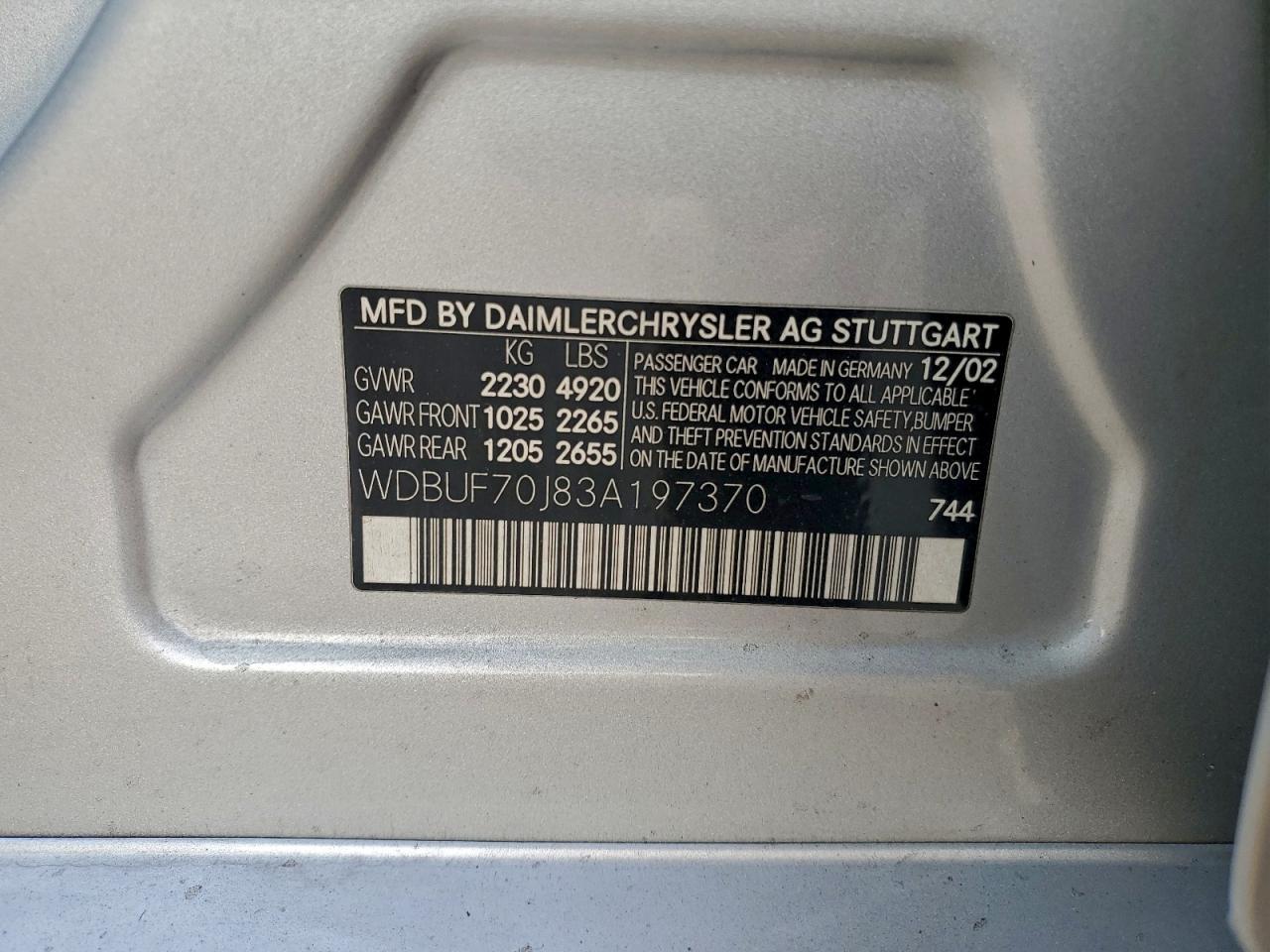 2003 MERCEDES-BENZ E-Class
