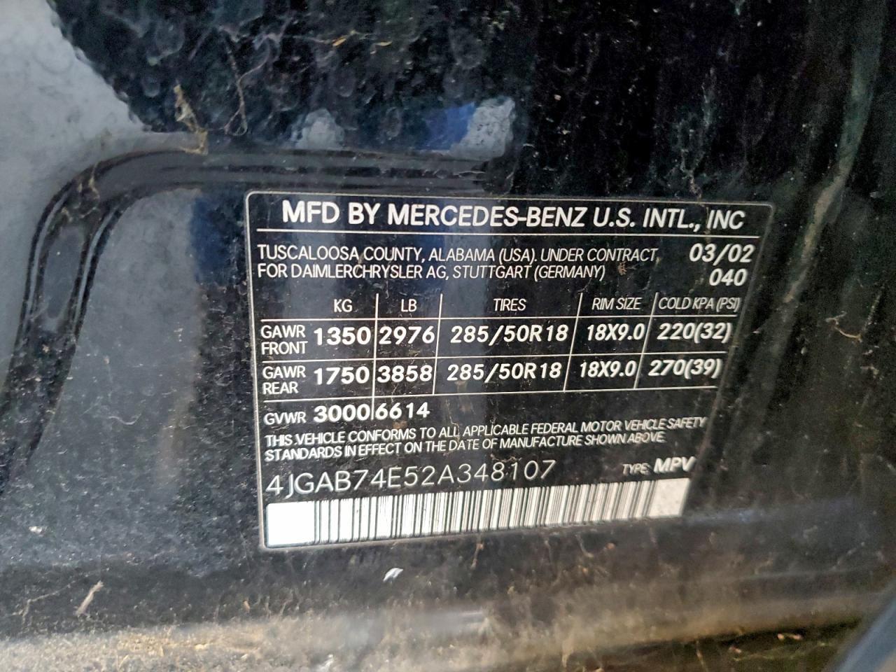 2002 MERCEDES-BENZ ML-Class